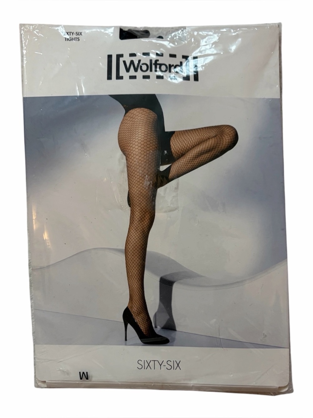 Wolford Sixty Six Black Fishnet Weave Tights Medium